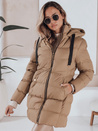 Ženska zimska jakna s kapuco GABRIELLE dark beige Dstreet TY4363