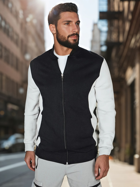 Moška jopa z zadrgo in pokončnim ovratnikom črna Dstreet BX5909