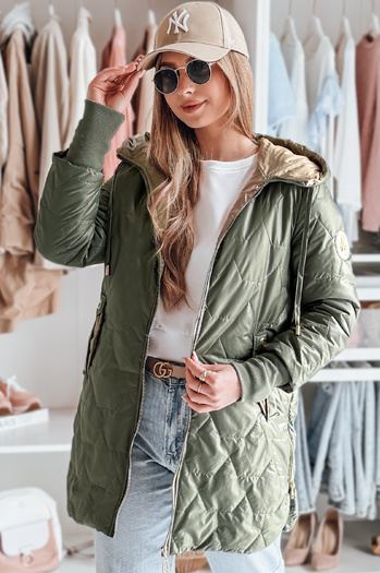 Ženska prešita prehodna jakna LIVIANA zelena Dstreet TY4809