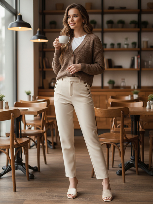 Ženski pulover CHICLINE beige Dstreet MY2419