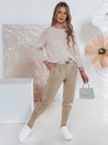 Maslene hlače velikosti onesize s pasom KLASSIA beige Dstreet UY2410_2