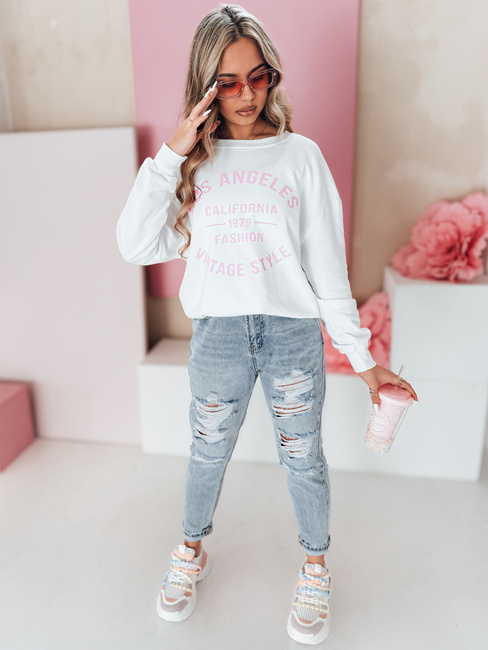 Ženske hlače iz džinsa mom fit z luknjami MOMVIBE blue Dstreet UY2459