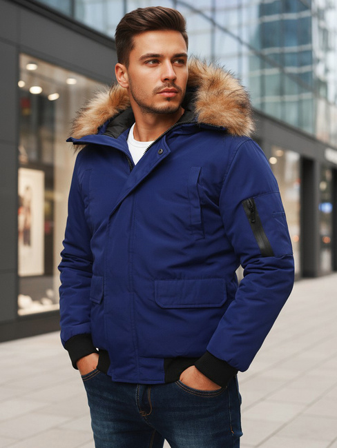 Moška zimska jakna temno-modra Dstreet TX3943z
