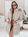 Ženske zimske jakne CASSERIE s prešito kapuco light beige Dstreet TY4926
