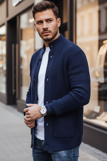 Moški pulover Dstreet WX2346 v mornarsko modri barvi