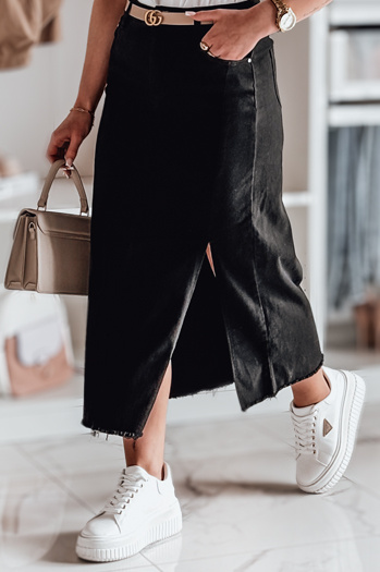 Midi krilo iz džinsa z razporkom MIDILEXU blue Dstreet CY0488