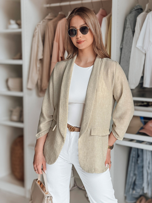 Ženska prevelika jakna SOFT LOVE svetlo rjava Dstreet PY0133