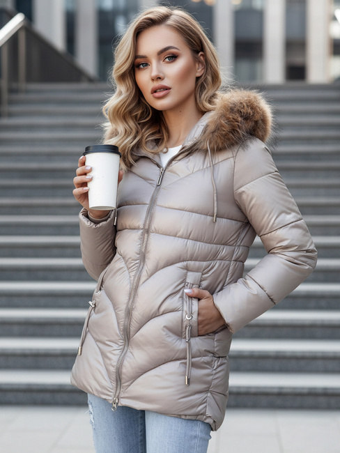 WINTERCHIC ženska zimska jakna s kapuco camel Dstreet TY4438z