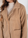 Ženski zimski plašč Teddy krzno beige Dstreet NY0757