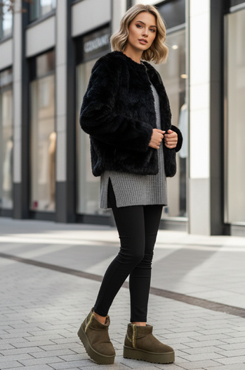 Ženski semiš zeleni snežni škornji Dstreet ZY1295