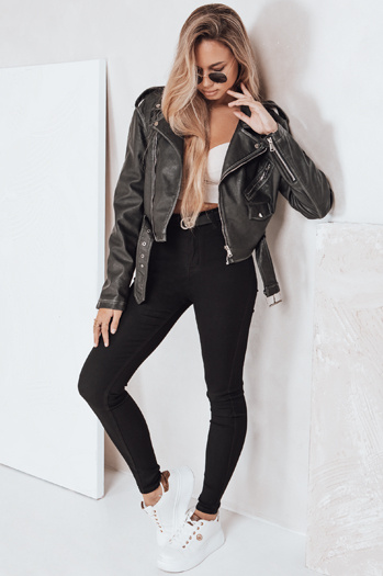 Ženske oprijete kavbojke črne barve Dstreet UY2754