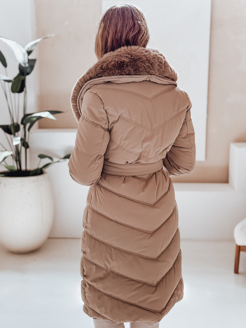 Ženska zimska jakna, prešita s krznom camel Dstreet TY5077