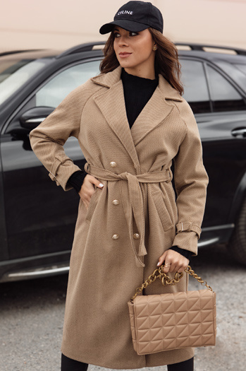 Ženski prevelik plašč CAMELLYN dolg kamelji Dstreet NY0743