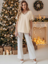 Ženska bluza prevelike velikosti SHINE LOVE beige Dstreet RY2914z