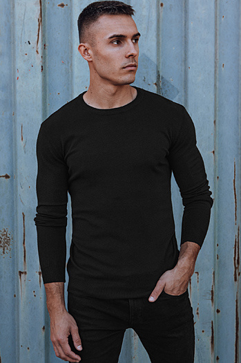 Moški klasični črni pulover Dstreet WX2226