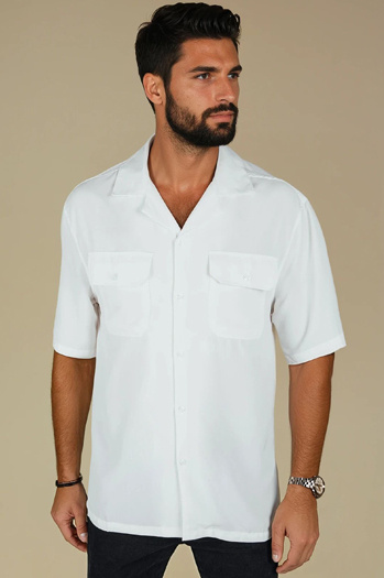 Moška bela majica s kratkimi rokavi Dstreet KX1086