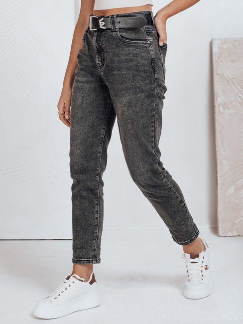 Ženske kavbojke mom fit black Dstreet UY2740