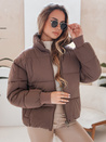 Ženska zimska kratka prešita jakna VIBEGIRL dark beige Dstreet TY4945