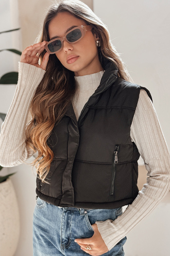 Ženski prešiti telovnik black Dstreet TY5197