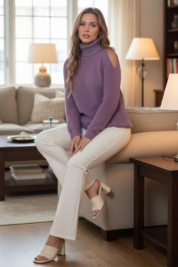 Ženski pulover GOLFIVA lilac Dstreet MY2409