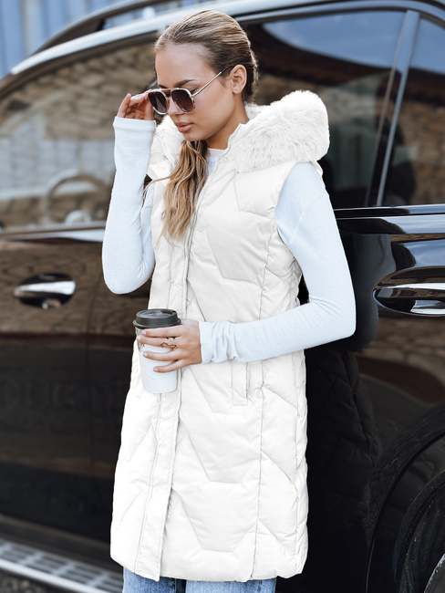 Kamizelka damska pikowana biała Dstreet TY5261