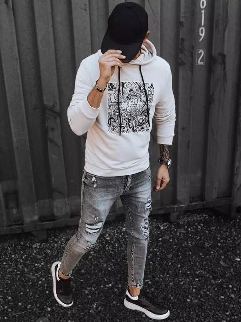 Moška jopa s kapuco Barva Ecru DSTREET BX5469