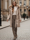 Ženska zimska jakna parka s krznom bež barve Dstreet TY5112