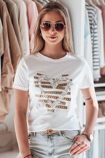 Ženska majica s srcem MARISS bela Dstreet RY2739