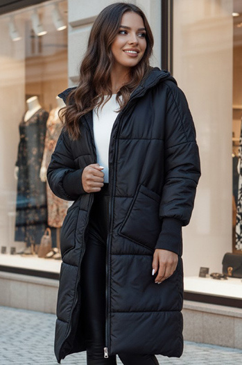 Ženski prevelik NADIA prešiti plašč s črn Dstreet TY4542z