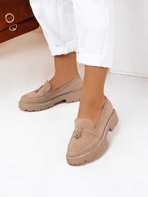 Ženski mokasini LOAFELIA khaki Dstreet ZY0604