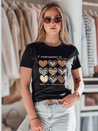 Ženska majica s srcem LOVETIK črna Dstreet RY2734
