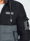Moška zimska jakna s kapuco črna/siva Dstreet TX5049