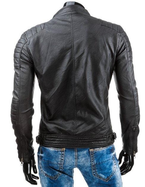 Moška usnjena jakna Barva Zelena DSTREET TX3247