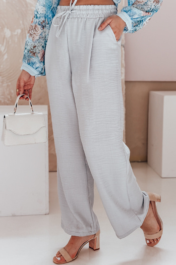 Ženske hlače s širokimi hlačami MILLIVIO sive barve Dstreet UY2664