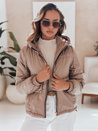 Ženska prešita jakna s kapuco ARON camel Dstreet TY4398
