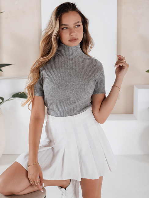 Ženski pulover s kratkimi rokavi GIRLGLORY siva Dstreet MY2551