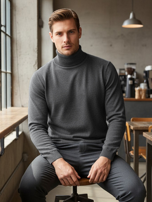 Moški svetlo sivi golf Dstreet WX2359