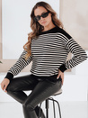 Ženski črtasti pulover ELVARA black Dstreet MY2524