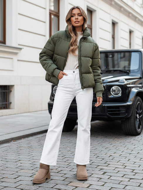 Ženska zimska kratka prešita jakna VIBEGIRL green Dstreet TY4946