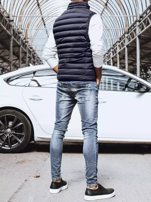 Moški prešiti telovnik v temno modri barvi Dstreet TX4130