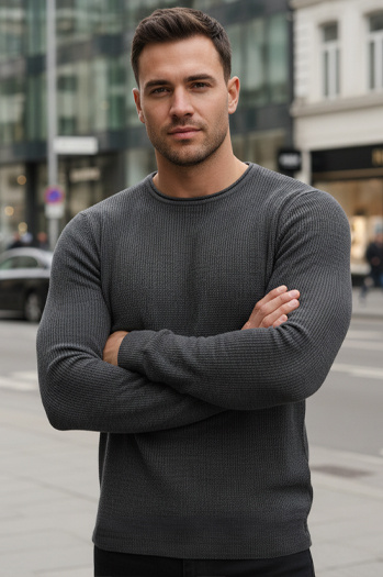 Moški pulover v antracitni barvi WX2293z