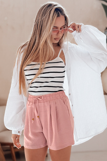 Ženske kratke hlače iz blaga SUMMER TRIP roza Dstreet SY0437