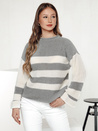 Ženski pulover LINEZZA sivo-beli Dstreet MY2386