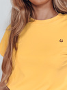 Ženska rebrasta majica SMILE FOR YOU rumena Dstreet RY2908