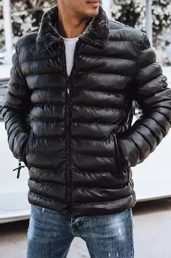 Moška usnjena jakna črna Dstreet TX4250