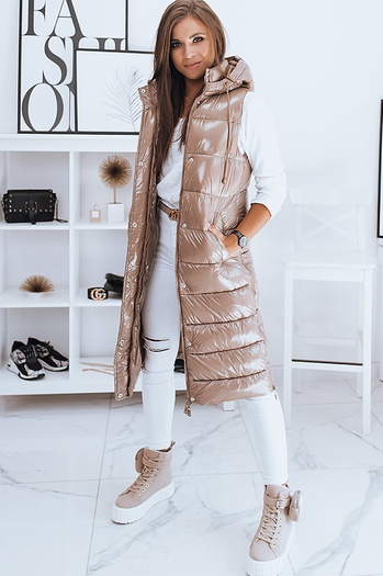 Ženski prešit telovnik GANTINI Barva kamela DSTREET TY2021