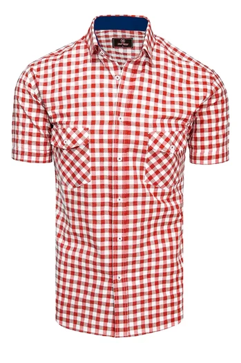 Moška srajca z kratkimi rokavi Barva rdeča DSTREET KX0954