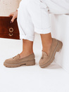 Ženski mokasini LOAFELIA khaki Dstreet ZY0604