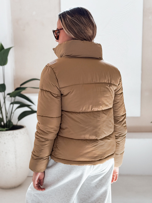Ženska prešita zimska jakna LAROSE dark beige Dstreet TY5217