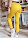 Ženske hlače tankega kroja s pasom TAIRONIK mustard Dstreet UY2539